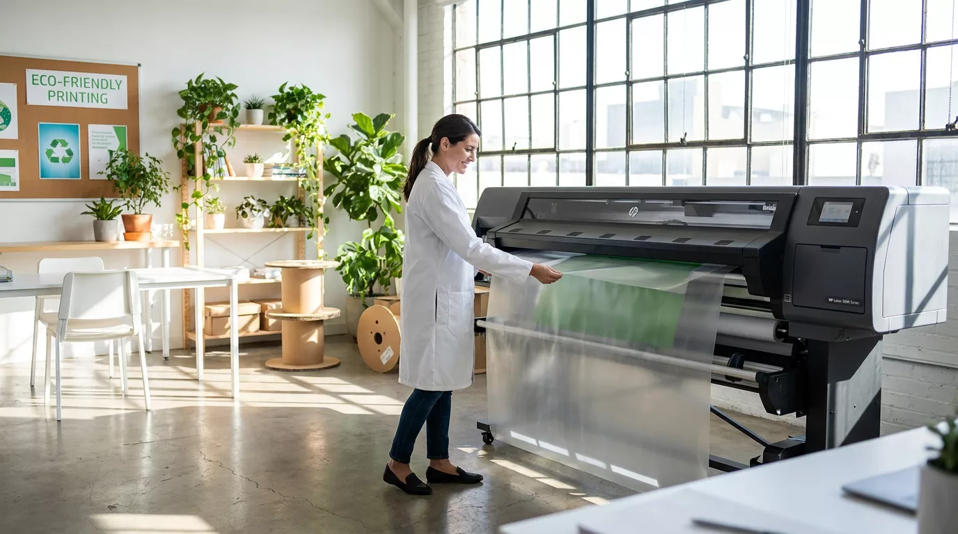 Impression grand format écoresponsable : encres latex, UV et bâches sans PVC