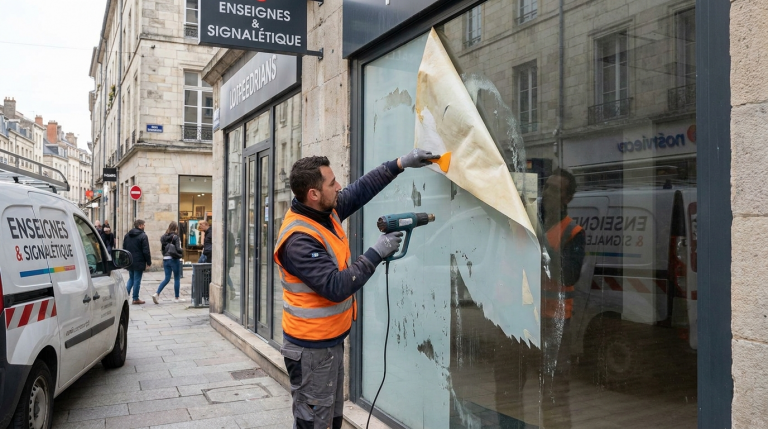 Dépose adhésif vitrine sans abîmer : nos techniques et conseils