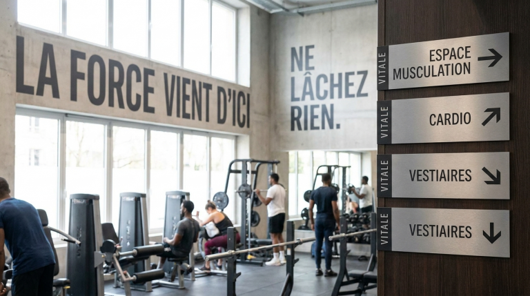 Signalétique salle de sport et gymnase : direction, règles et motivation