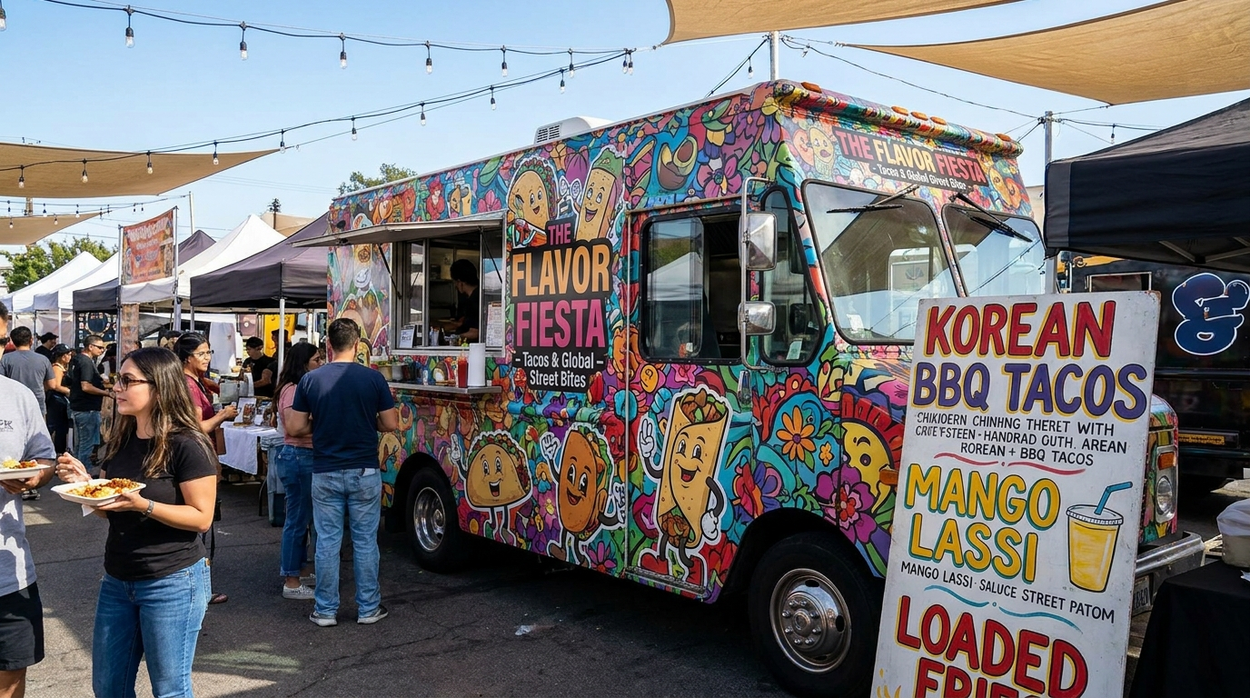 Habillage food truck : covering et signalétique pour véhicule ambulant